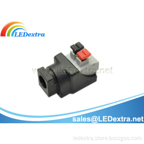 Solderless DC Power Female Connector with Push Button